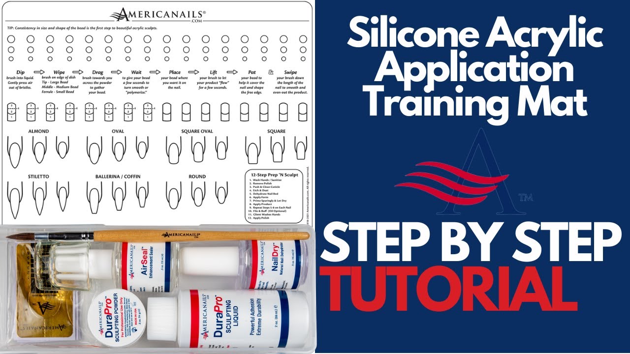 Americanails Step-By-Step Instructional Video |  Acrylic Application Training Mat