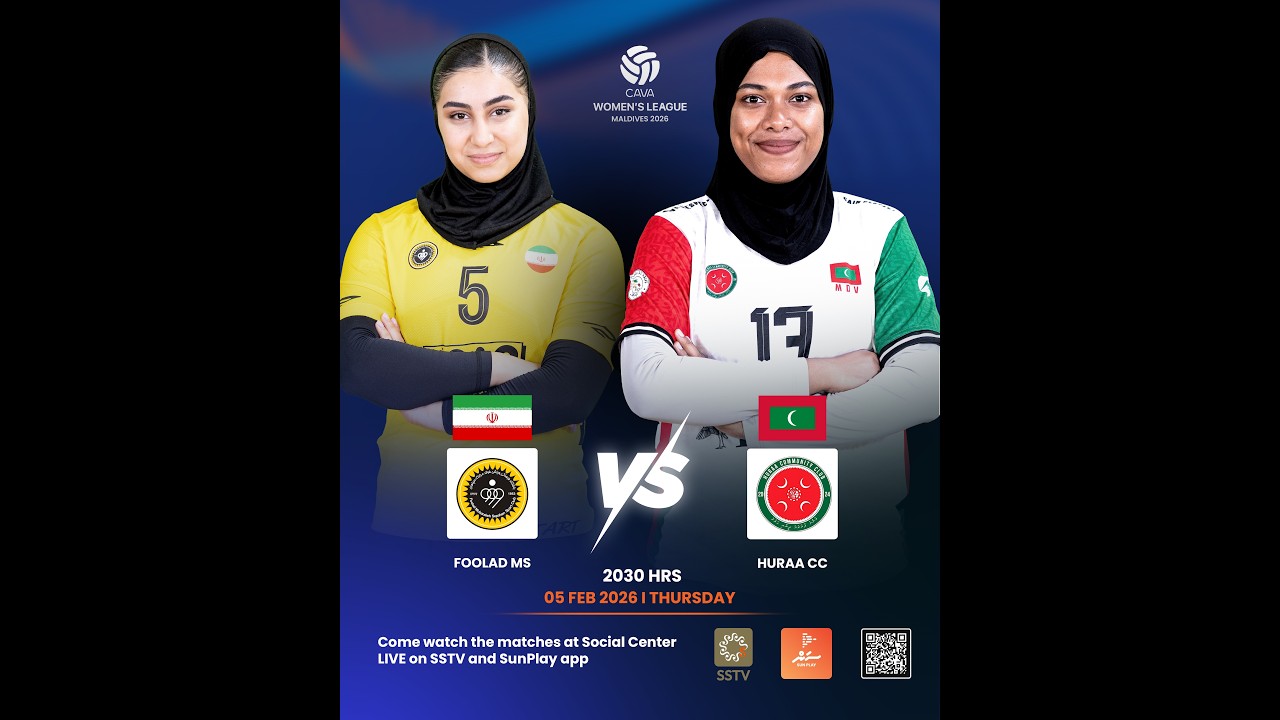CAVA Women’s League 2025 | Day 2 | Match 4 FOOLAD MS (IRI) VS HURAA CC (MDV)
