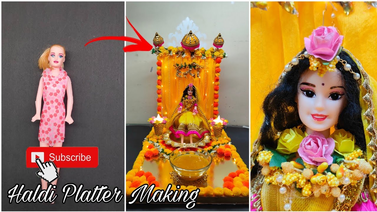 Haldi Platter Making at home .. ||Wedding Craft|| Haldi ceremony decoration Idea || Haldi special ||