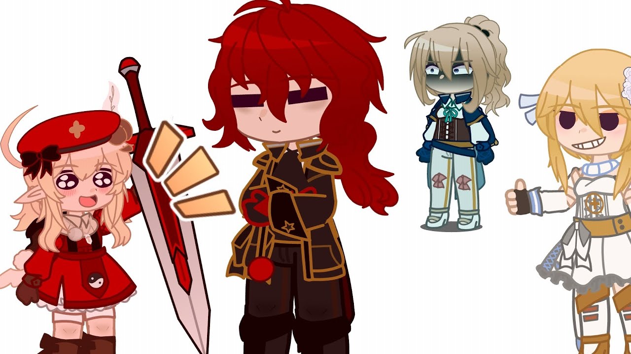 Diluc gives Klee a claymore | Genshin impact + Gacha club |