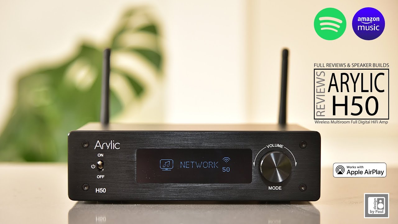 Усилитель ARYLIC H50 — потоковая передача звука по Wi-Fi/Bluetooth в нескольких комнатах, HDMI AR...