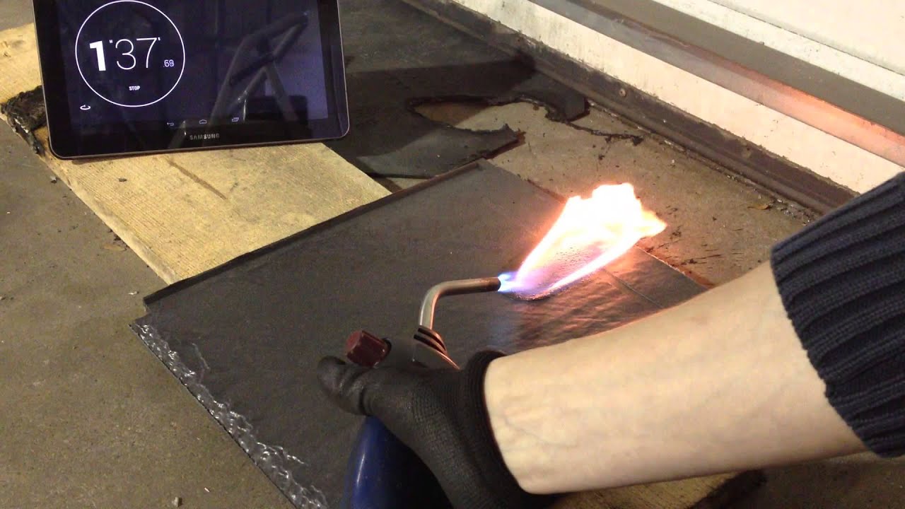 Polysand Slate Roofing Tile Burning Test. Made in Canada by Polysand.