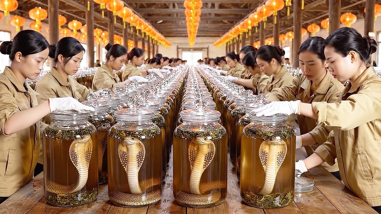 How Snake Wine Is Made Inside a Modern Processing