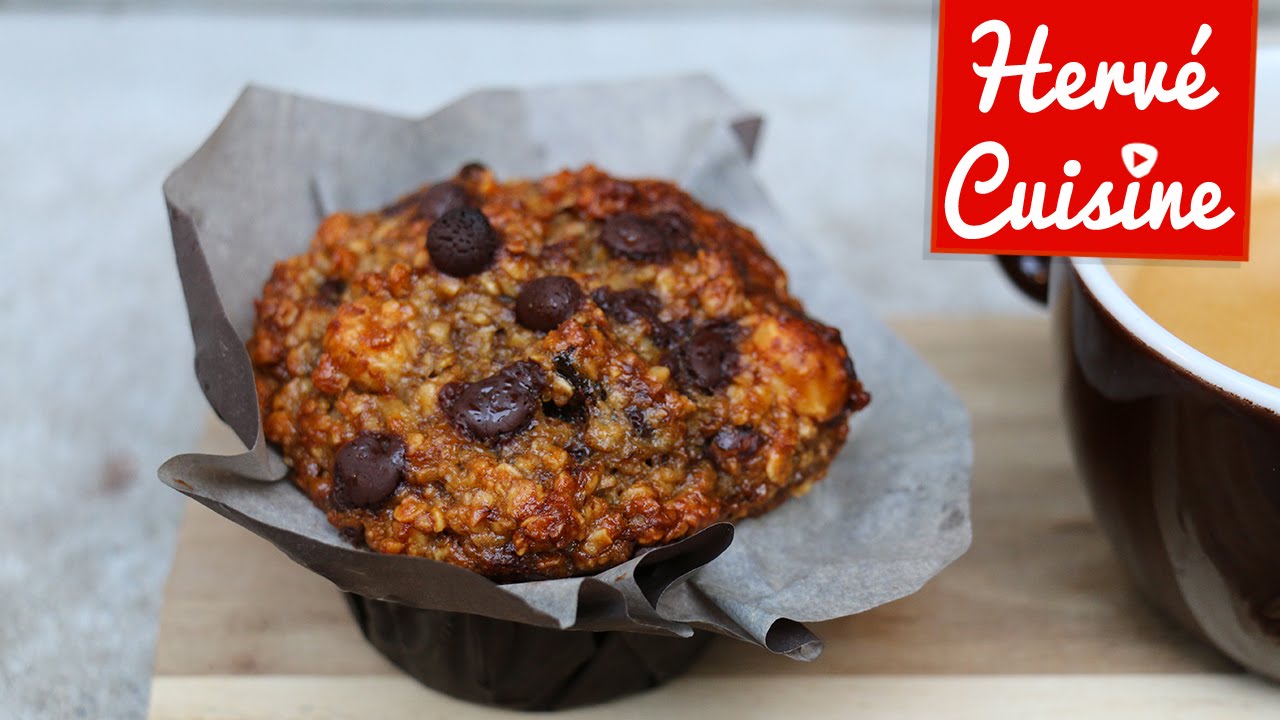 Gros Muffins healthy chocolat banane noisettes