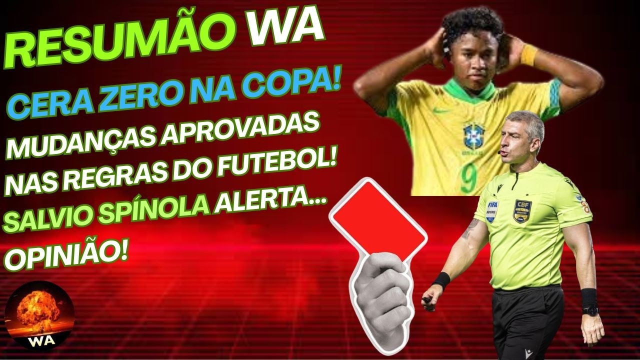 NOVA PARCIAL, MUDANÇAS NAS REGRAS DO FUTEBOL JÁ PARA A COPA DO MUNDO. #wareporter100 