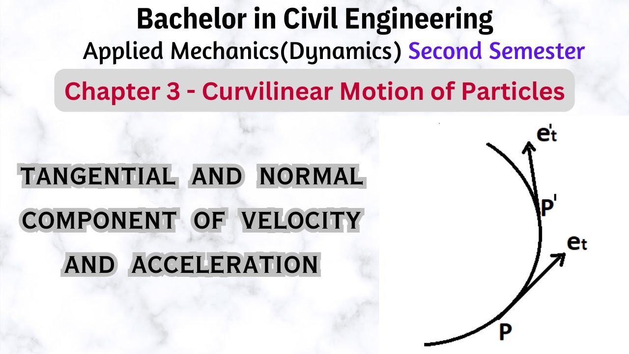 Tangential and Normal Component of velocity and acceleration | Curvilinear motion of Particles | #15