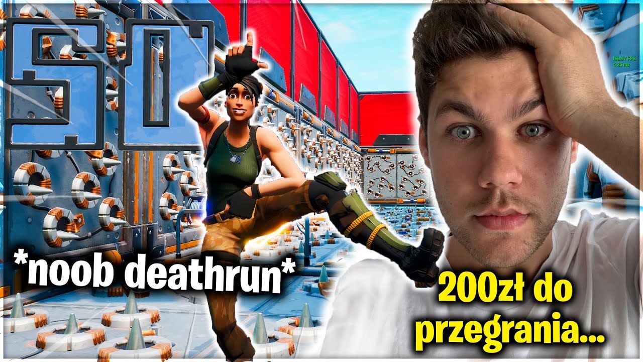 50lvl NOOB DEATHRUN Z BAMBIKIEM O 200ZŁ!