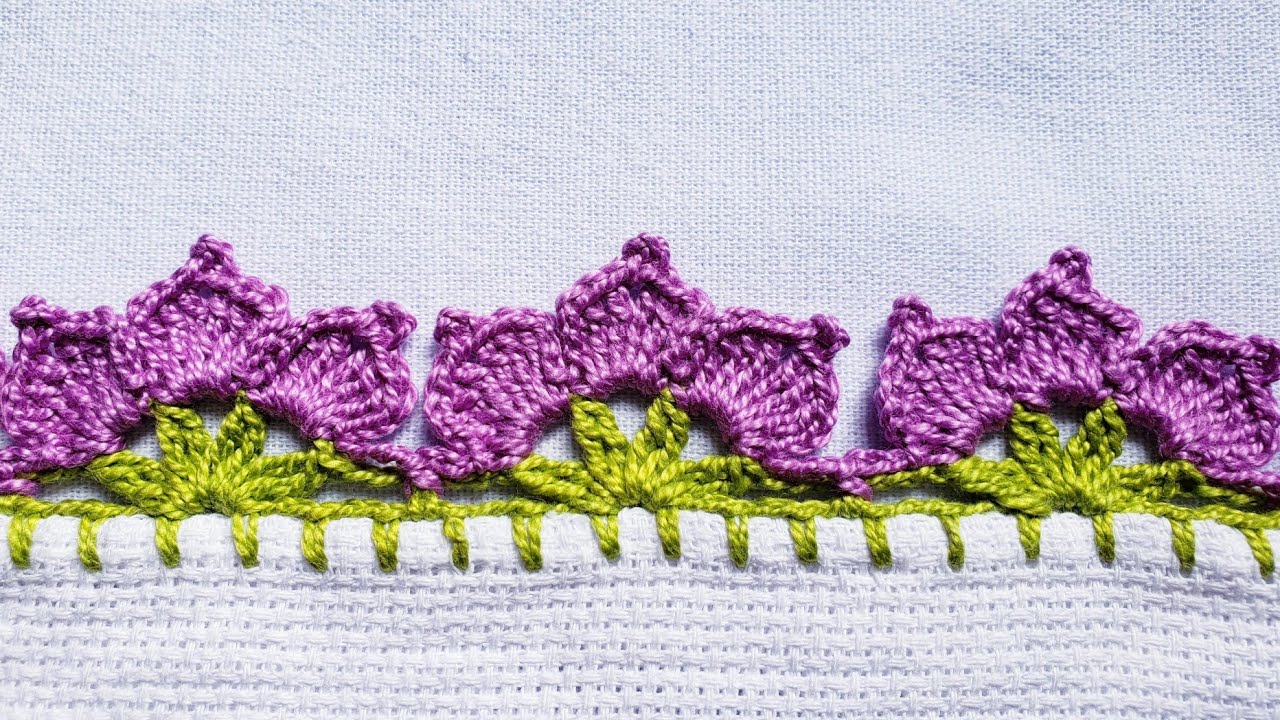 Barrado/bico para pano de prato #crochê #barradinhoscomamor #barradinhodecroche#crochet 🥀#255