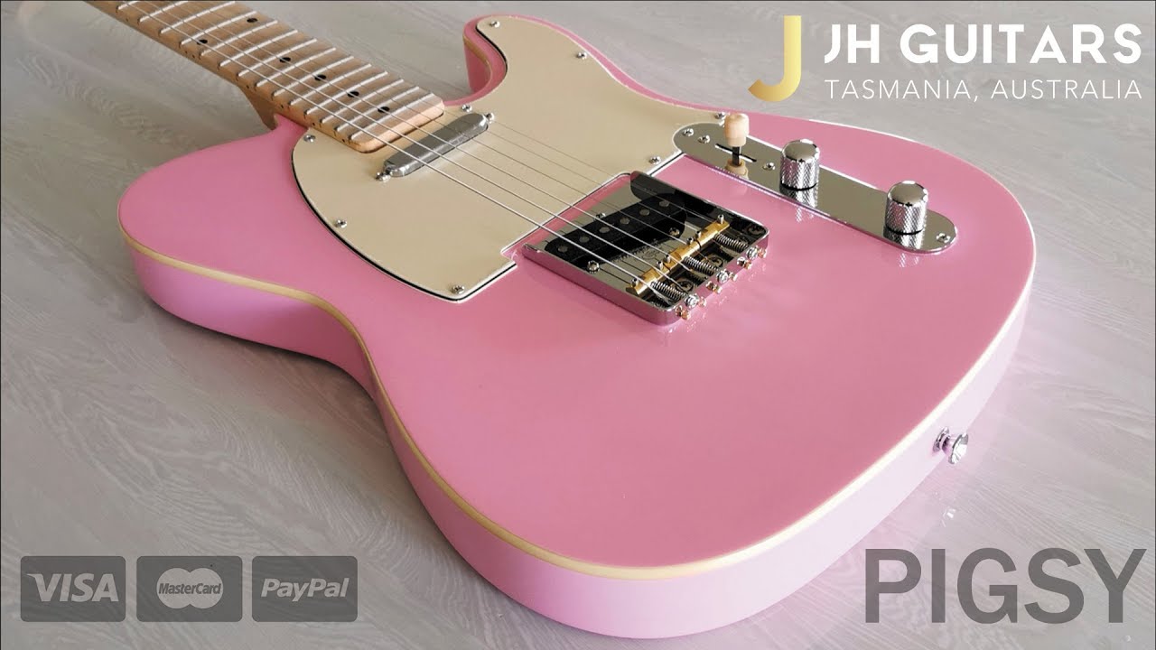 JH Guitars PIGSY - Australian powder pink telecaster (BARE KNUCKLE true grit pickups)