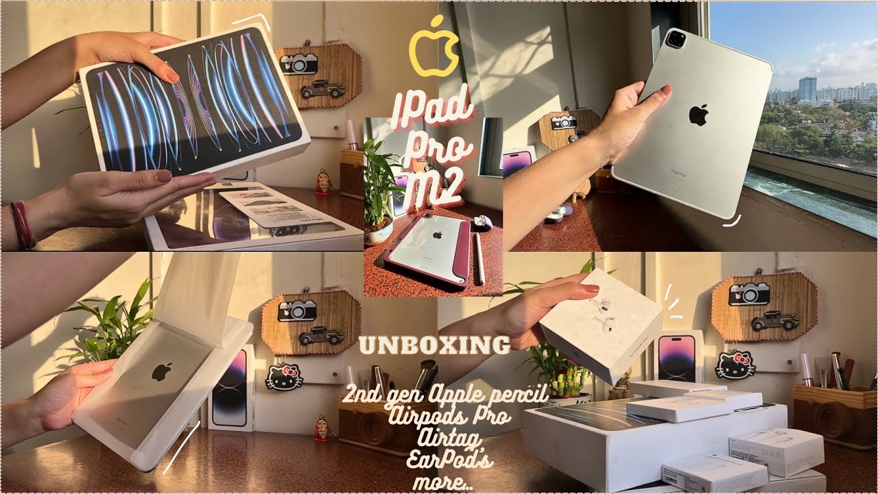 🍎iPad Pro M2 11” 512 GB [Cellular+Wi-Fi] Apple Pencil 2 AirPods Pro 2 Accessories📦Unboxing & ASMR✨