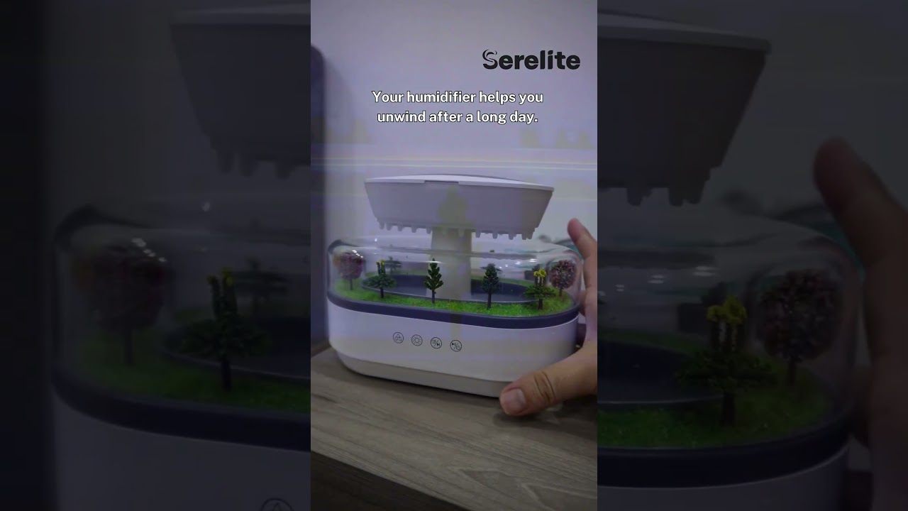 Unwinding after a long day with my humidifier's soothing mist. #serelite #Humidifier  #sleep #shorts