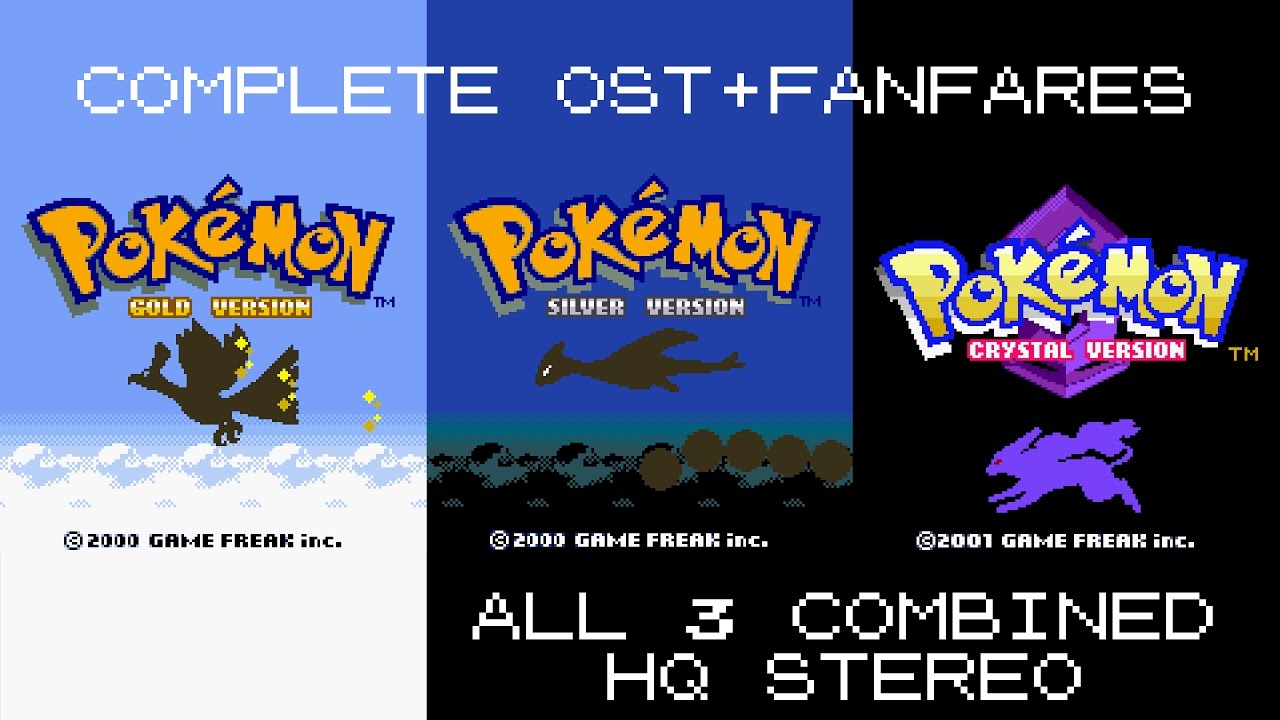 Pokemon Gold/Silver/Crystal Soundtrack HQ STEREO COMPLETE OST & FANFARES