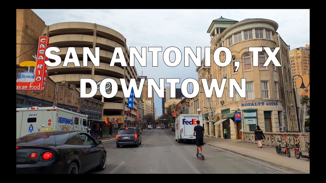 San Antonio, TX - Driving Downtown 4K