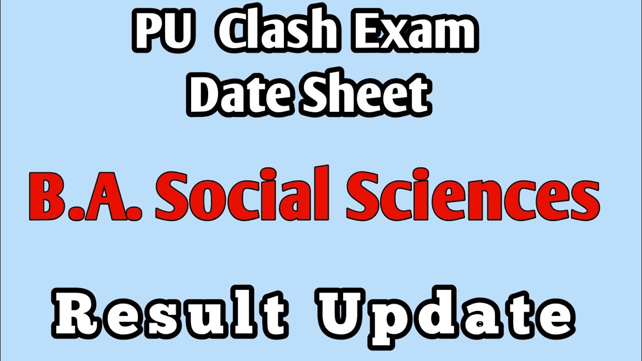 Clash Exam Date Sheet|Professional Courses|B.A. Social Sciences| Result Update #puchd #pu #result