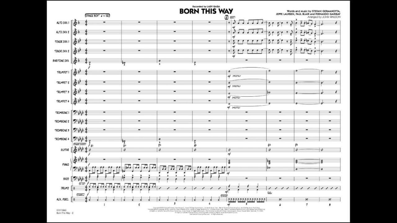 Born This Way arranged by John Wasson