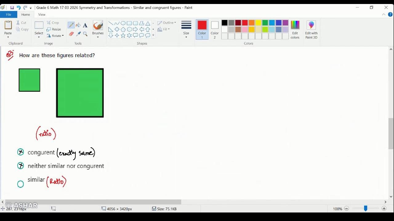Math, Grade 6, March 17, Symmetry and Transformations