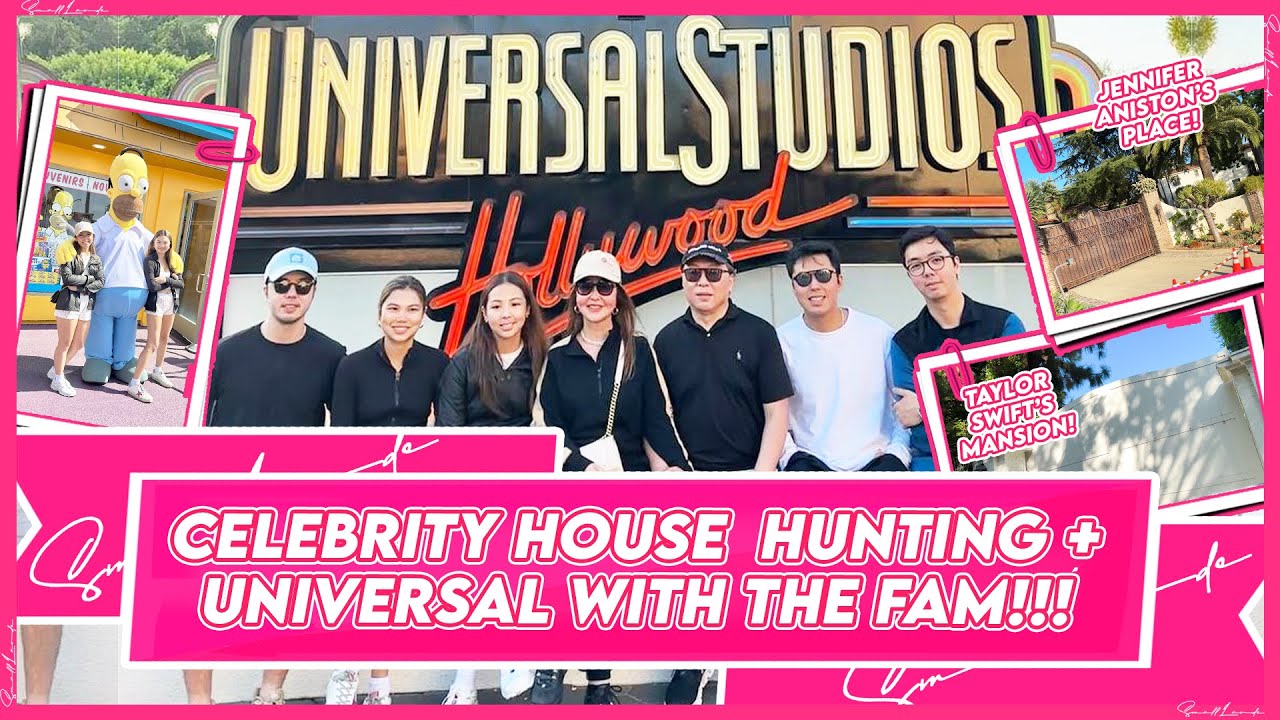CELEBRITY HOUSE HUNTING (TAYLOR'S, KYLIE’S AND MORE) & UNIVERSAL STUDIOS with the FAM! | Small Laude