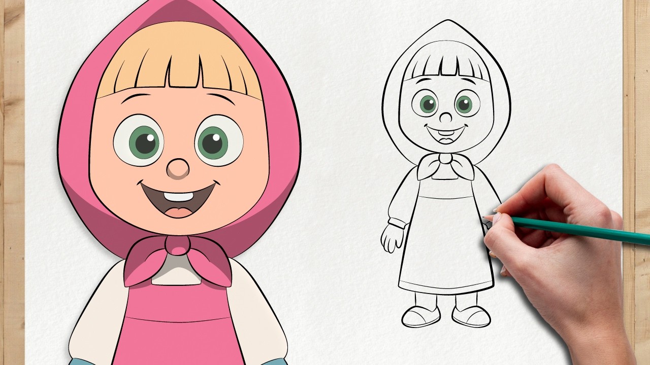 COMO DESENHAR MASHA 🧒 | Masha e o Urso | Desenho fácil passo a passo | PrimoDesenhos