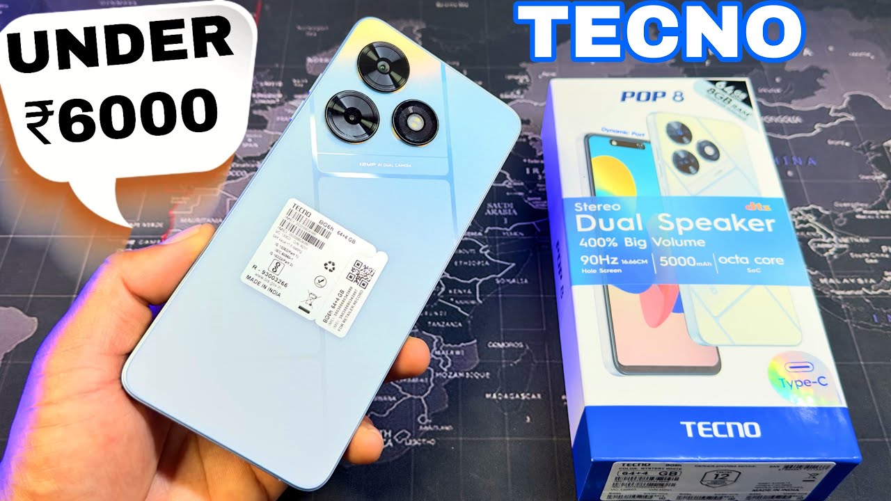 Tecno Another New Budget Smartphone 🔥 Tecno Pop 8 With Duel Speaker Under 6000 Full Unboxing