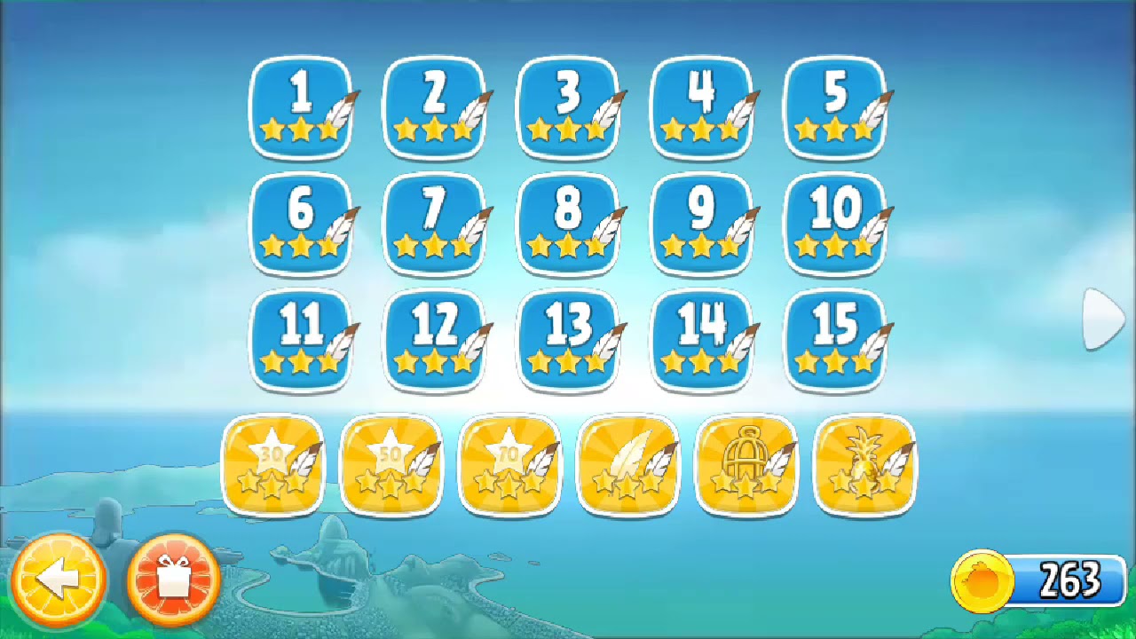 Angry Birds Rio Playground and Smugglers' Den (Mighty Eagle 100% Feather) All levels