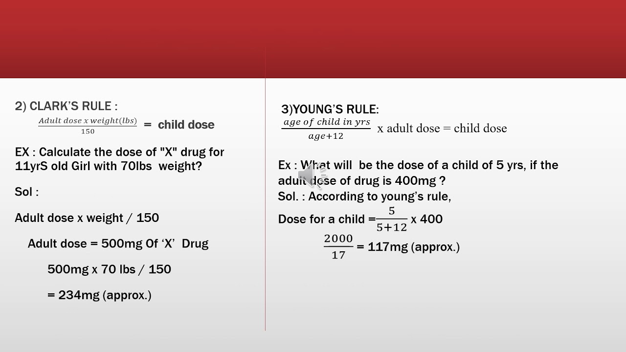 PEDIATRIC DOSE CALCULATIONS