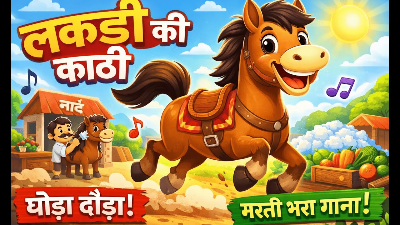 लकड़ी की काठी || Lakdi ki kathi  || Popular Hindi Children Songs | Animated Songs by ⁨@pidditoons