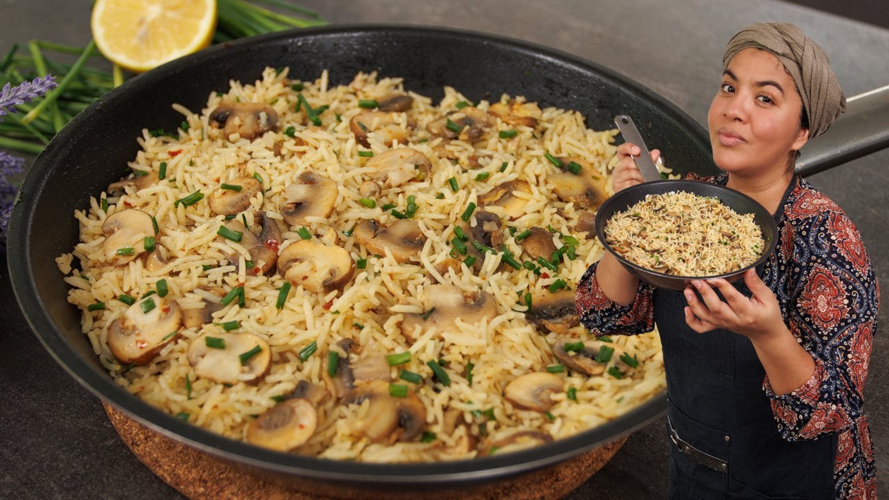 Como hacer ARROZ con CHAMPIÑONES al AJILLO 🍚
