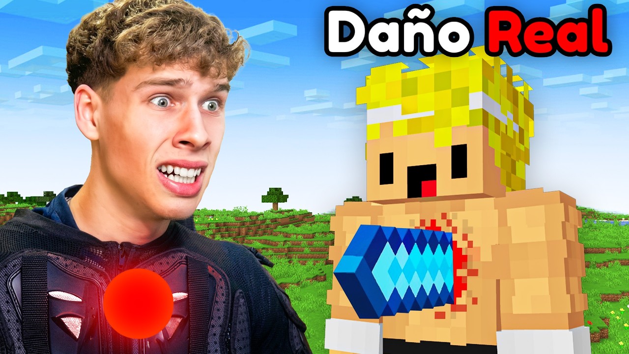 Minecraft Pero si RECIBES DAÑO en Minecraft lo SIENTES en La VIDA REAL