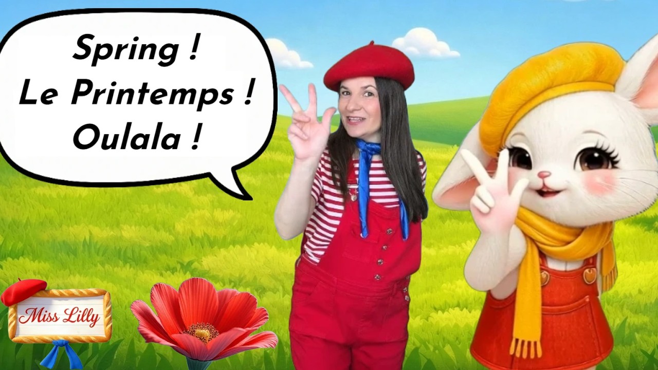 Sing Spring Song! 🌸 Learn Numbers in French with Flowers | Counting Song for Kids (1–5)