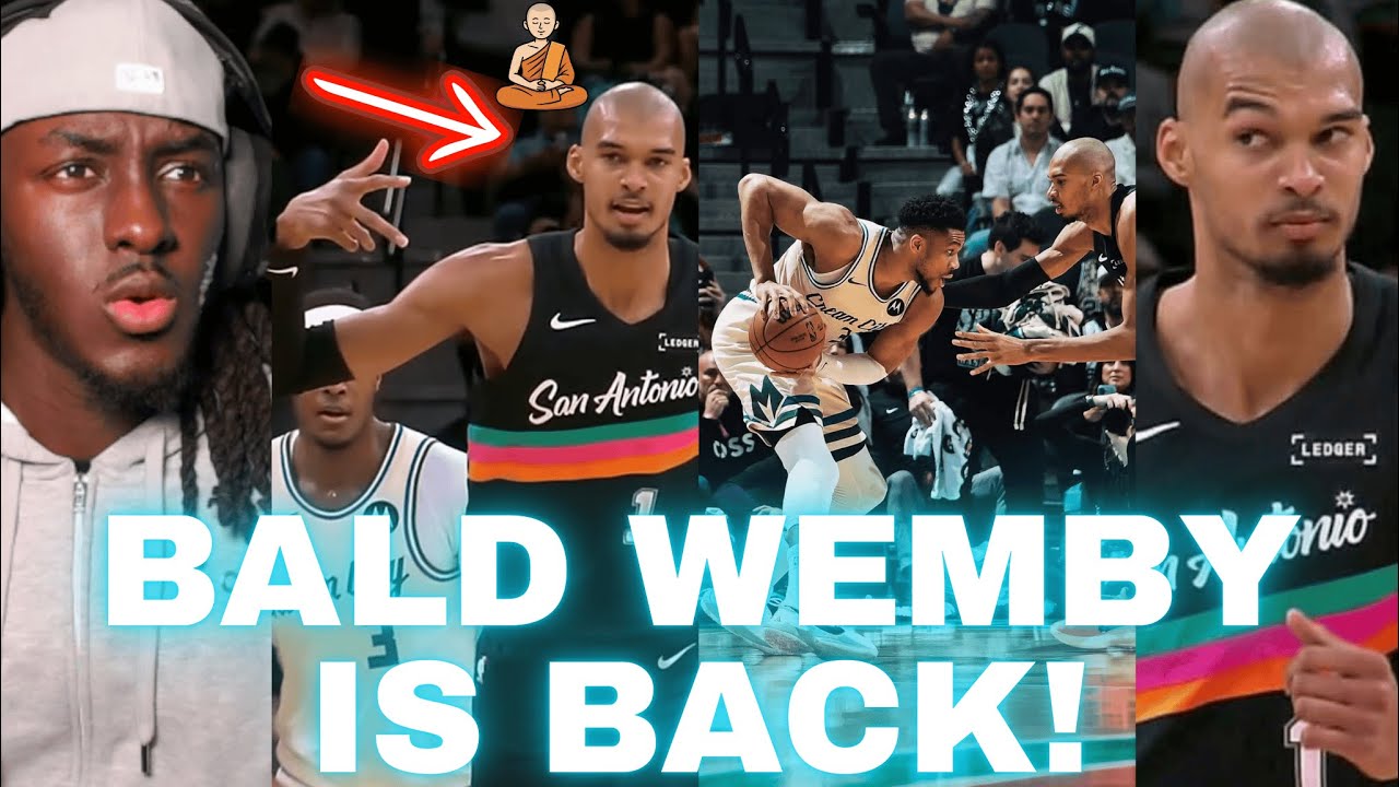 BALD WEMBY IS SCARY.. Spurs Vs. Bucks Highlights Reaction