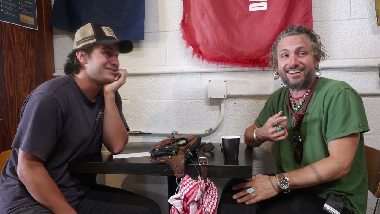 John Butler impromptu interview with fan at coffee shop in Virginia Beach June 2025.