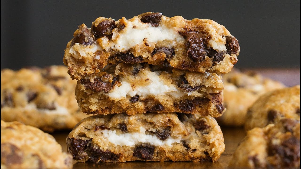 Cheesecake Filled Chocolate Chip Cookies!