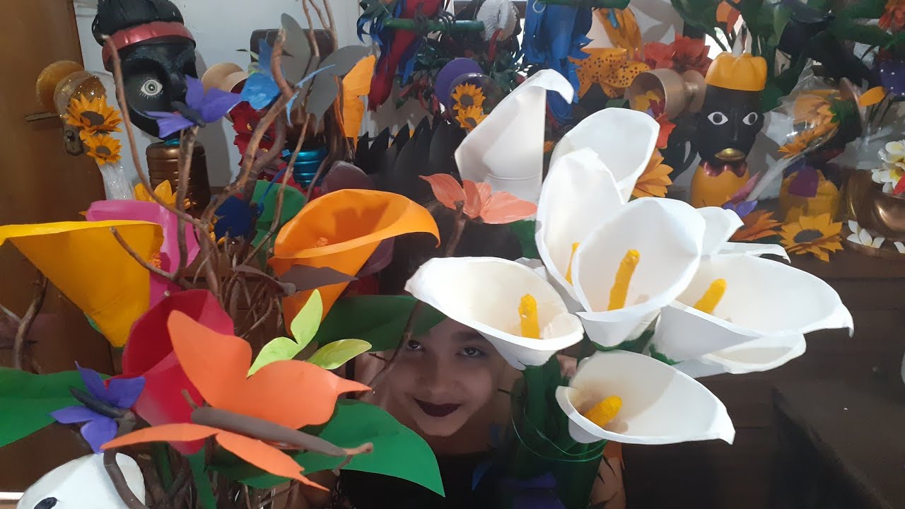 Flor Copo de Leite em Garrafa Pet (Reciclagem/Artesanato)