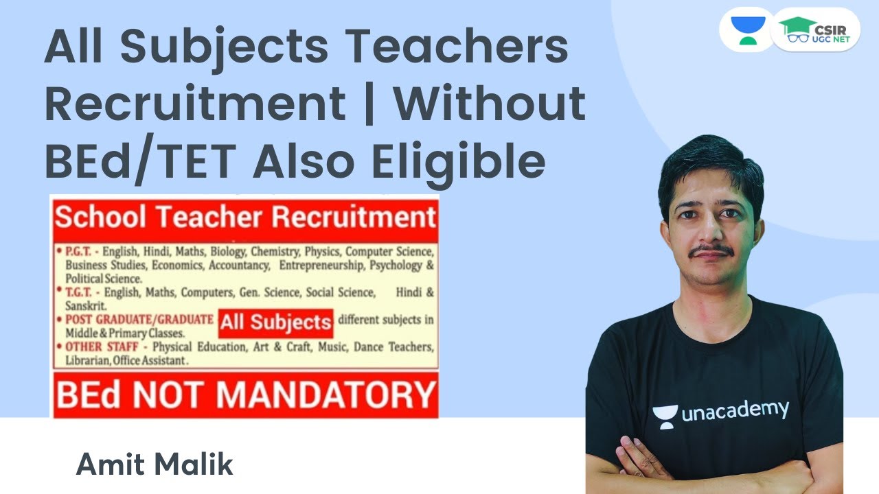 All Subjects Teachers Recruitment | Without BEd/TET Also Eligible | PGT TGT  PRT | No Fee | CSIR NET