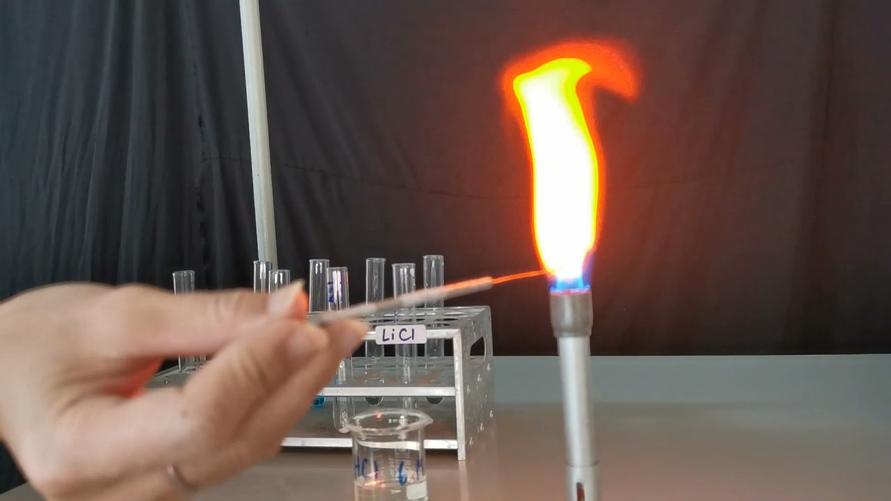 Flame test   Li, Na, K, Cu ions
