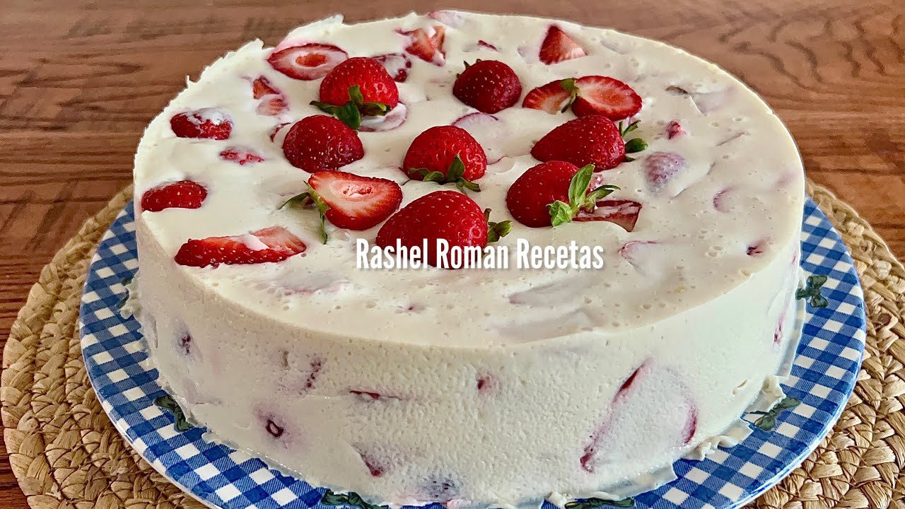 GELATINA FRESAS CON CREMA SE DERRITE EN LA BOCA 🤤sobremesa fácil