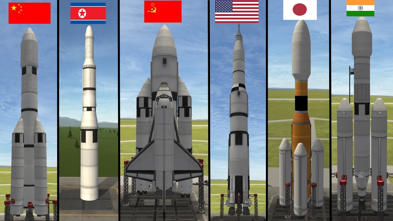 KSP: The Biggest Rockets From Every Country Re-created In Kerbal Space Program!