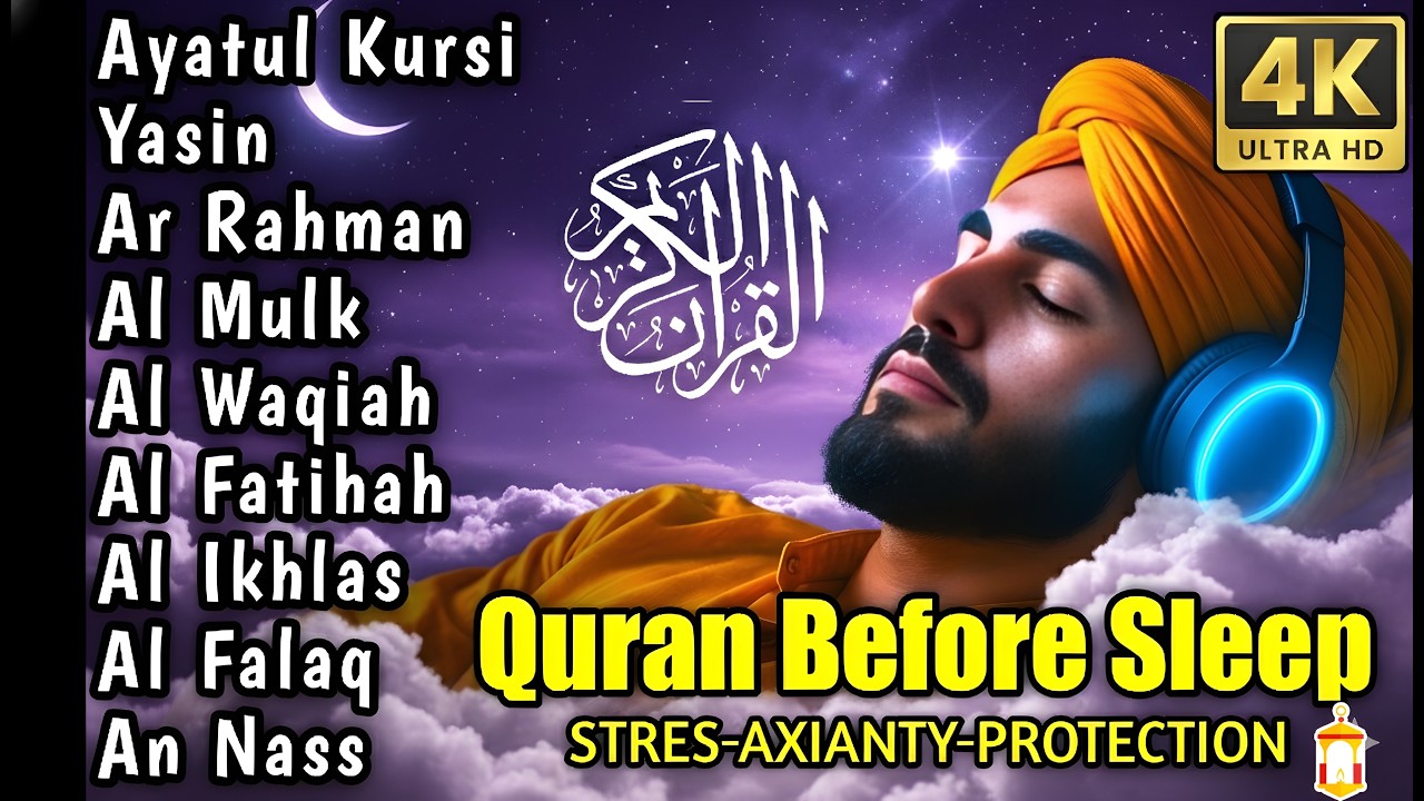 7 Surahs for Deep Sleep and Peace: Yasin, Rahman, Waqiah, Mulk | Qori Yasser
