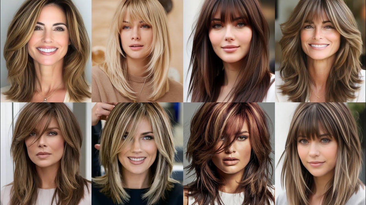 Latest most beautiful medium length women's best haircut hair dye ideas
