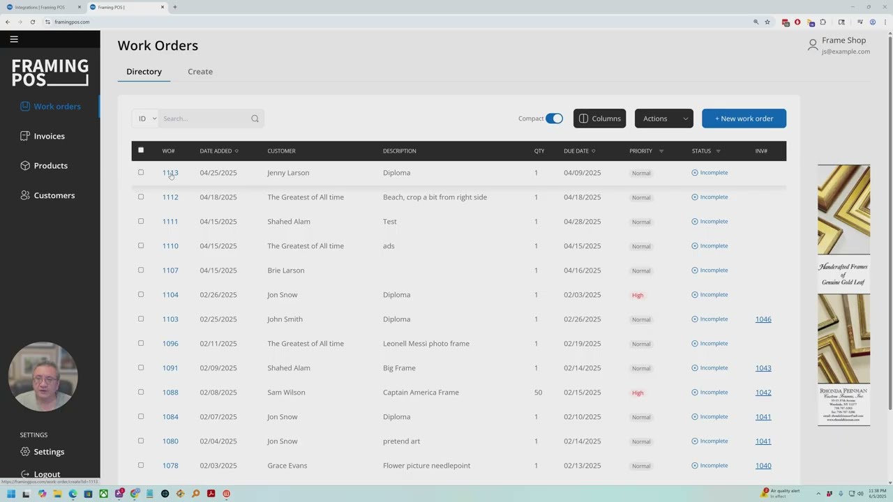 FramingPOS: The Ultimate Point of Sale Software for Picture Framers (Full Walkthrough)  June 6, 2025