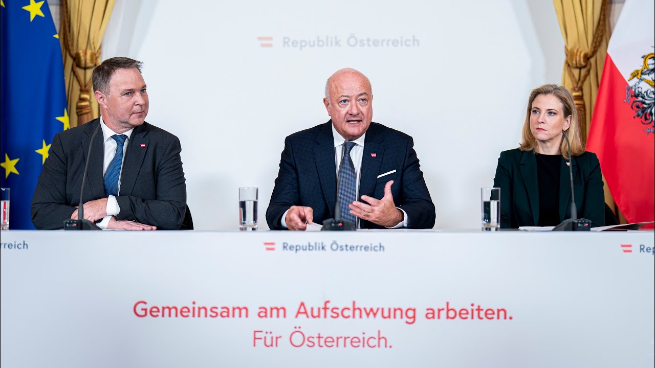 Pressefoyer nach dem Ministerrat