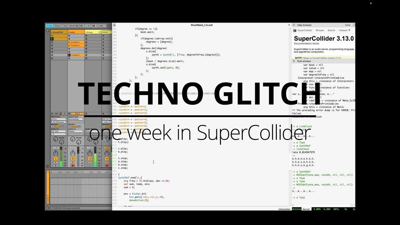 GLITCH TECHNO ||||| SuperCollider | MAX8 | Live