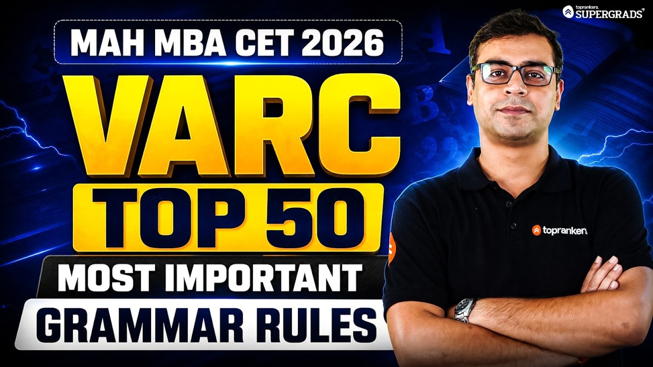 Top 50 Most Important Grammar Rules for MAH MBA CET 2026 VARC | Grammar | Session-1