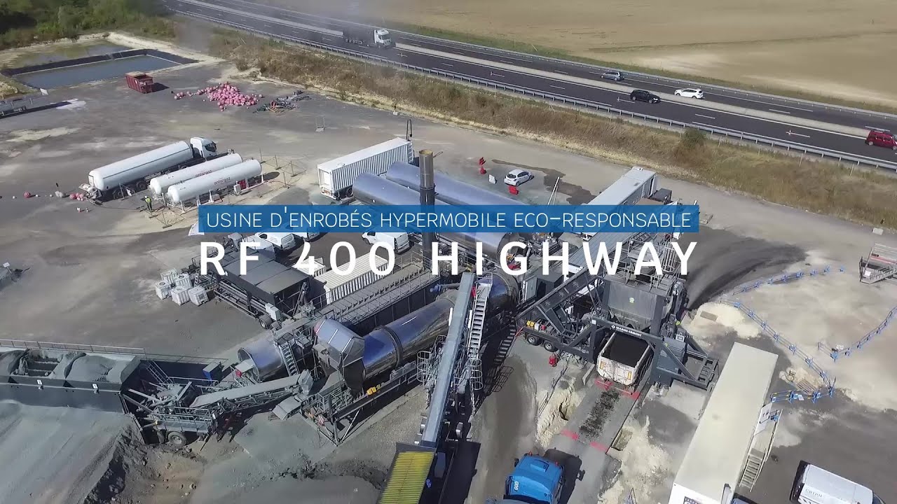 RF400 HIGHWAY | Montage complet de l'usine d'enrobés hypermobile ECO-responsable