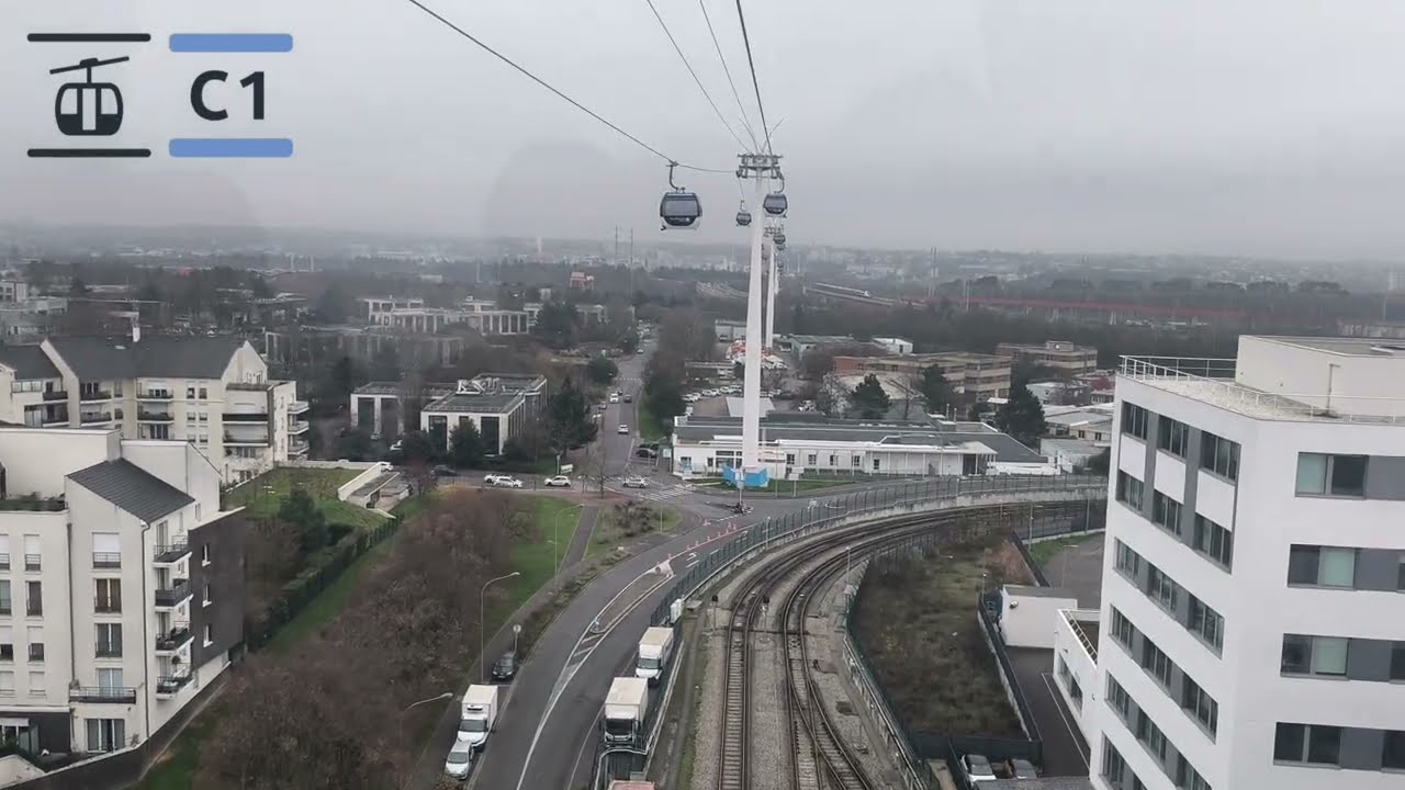 Inauguration du câble C1 : Tout le trajet en accéléré de pointe du lac à Villa Nova (cabine n°33)
