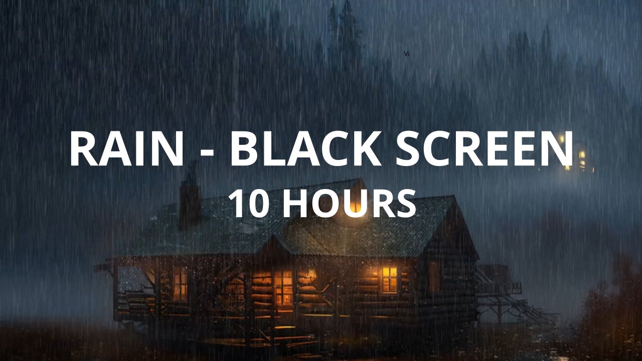 Heavy Rain with Brown Noise for Deep Sleep | 10 Hours of Black Screen Rain | Fade to Black | No Ads