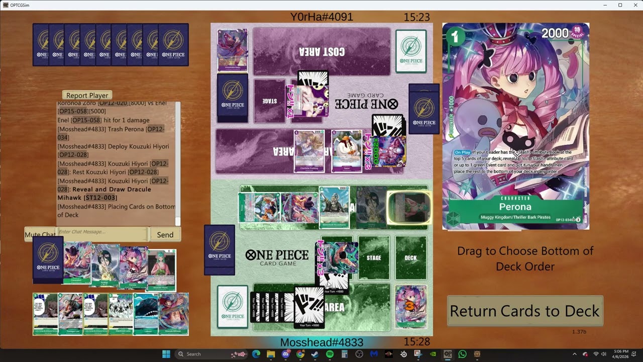 Zoro vs. Enel - OPTCG OP15 Matchup - Ranked Sim Gameplay