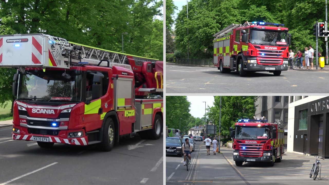Cambridge First Pump + Turntable Ladder Turnout - Cambridgeshire Fire & Rescue Service