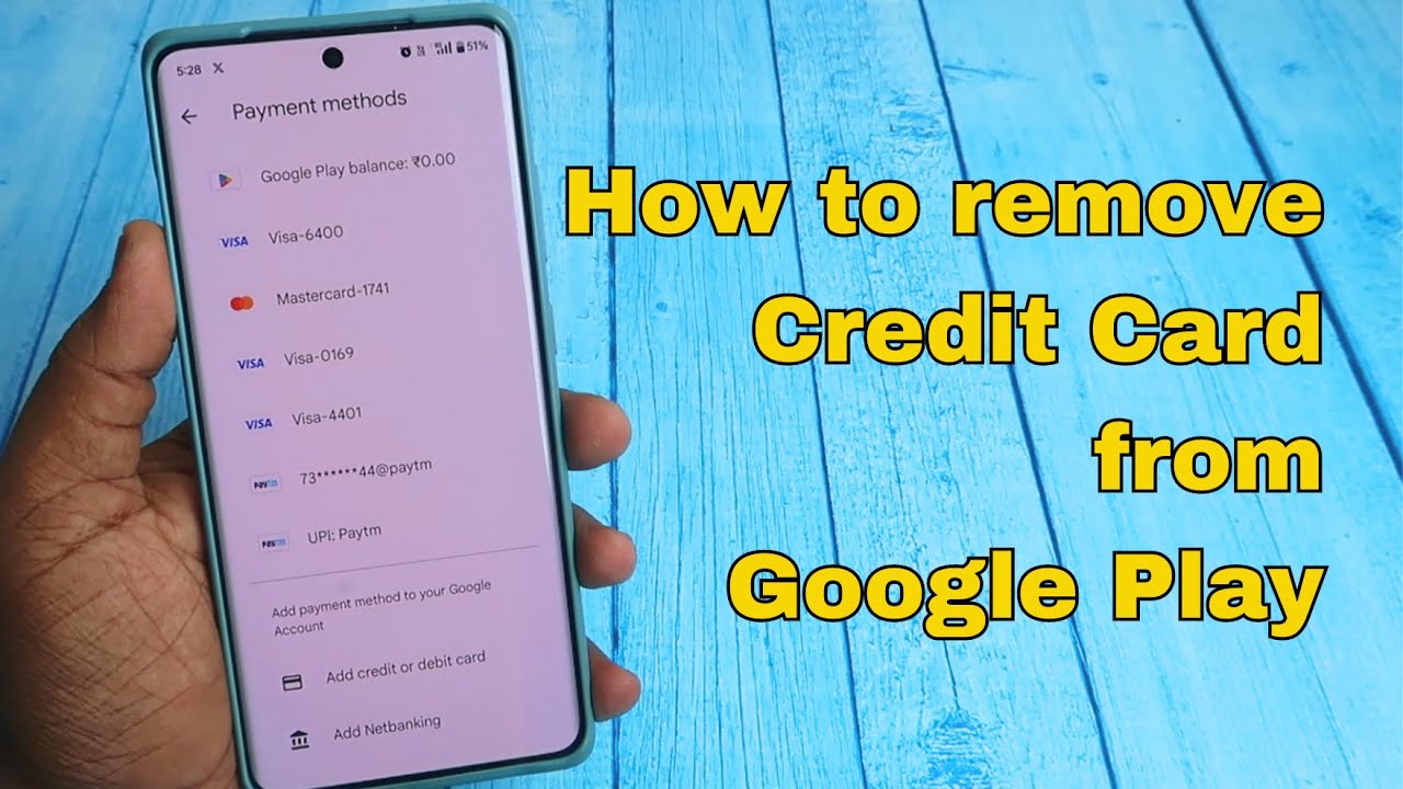 How to remove credit card from Google Play Payment method