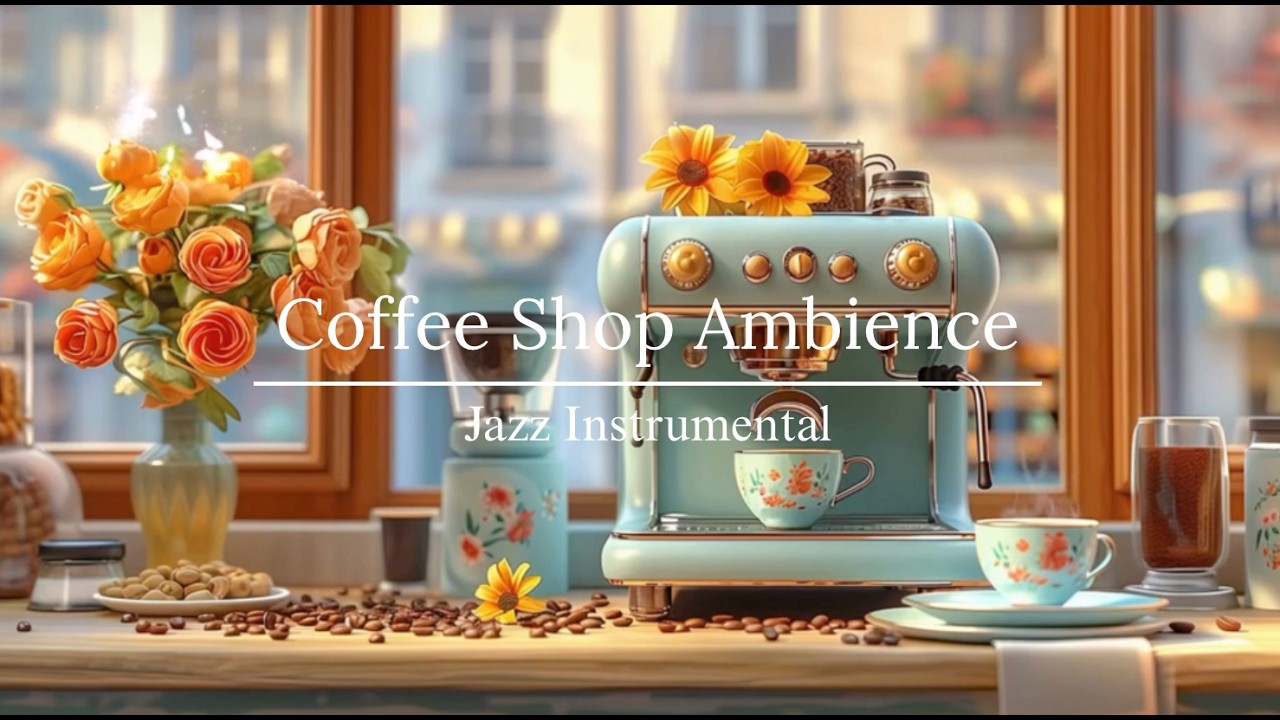 Coffee Shop Ambience with Jazz Instrumental for Studying, Working and Reading ☕